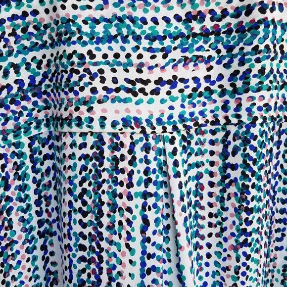 Apt 9 Teal white Blue Zip Front Poly Top with Breast Pockets size Large - Picture 5 of 14